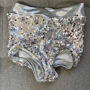 Balera Ultra Sparkle Silver High-Waisted Shorts dancewear